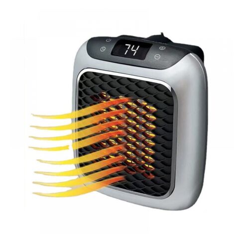 Sollbry Calefactor enchufable con control remoto, mini calefactor cerámico de 800 W, ahorro de energía, silencioso, con temporizador de 12 horas y termostato.