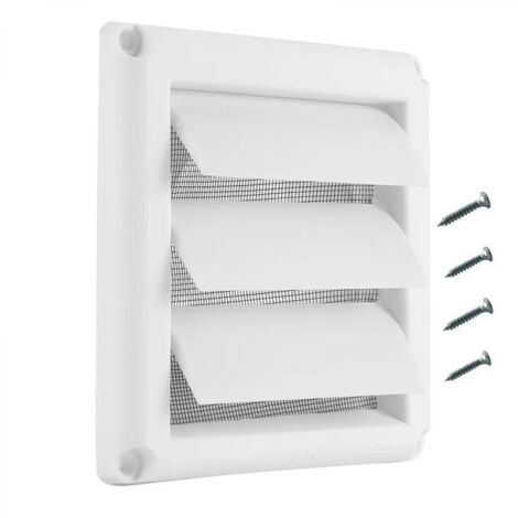 Sollbry Campana extractora blanca de 150 mm con mosquitera integrada y brida, blanca, rejilla de ventilación