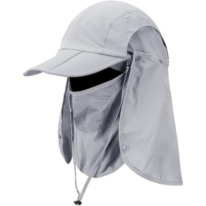 Casquette solaire pliable, chapeaux de pêche, casquettes de protection upf 50+ avec rabat de cou pour masque facial - Sollbry