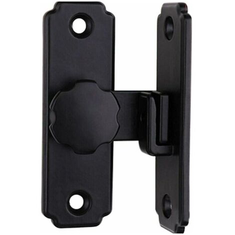 Sollbry Cerradura pequeña de 90 grados para puertas correderas de interior, estilo vintage, con doble apertura, para cocina, dormitorio, estudio, baño y armario (negro).
