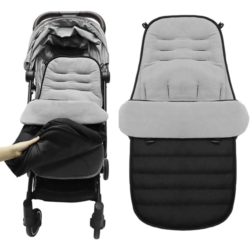 Chanceliere Universelle pour Poussette, Couverture Poussette Bebe Hiver, Imperméable Détachable Sac de Couchage Bébé Hiver avec Fermeture Éclair,