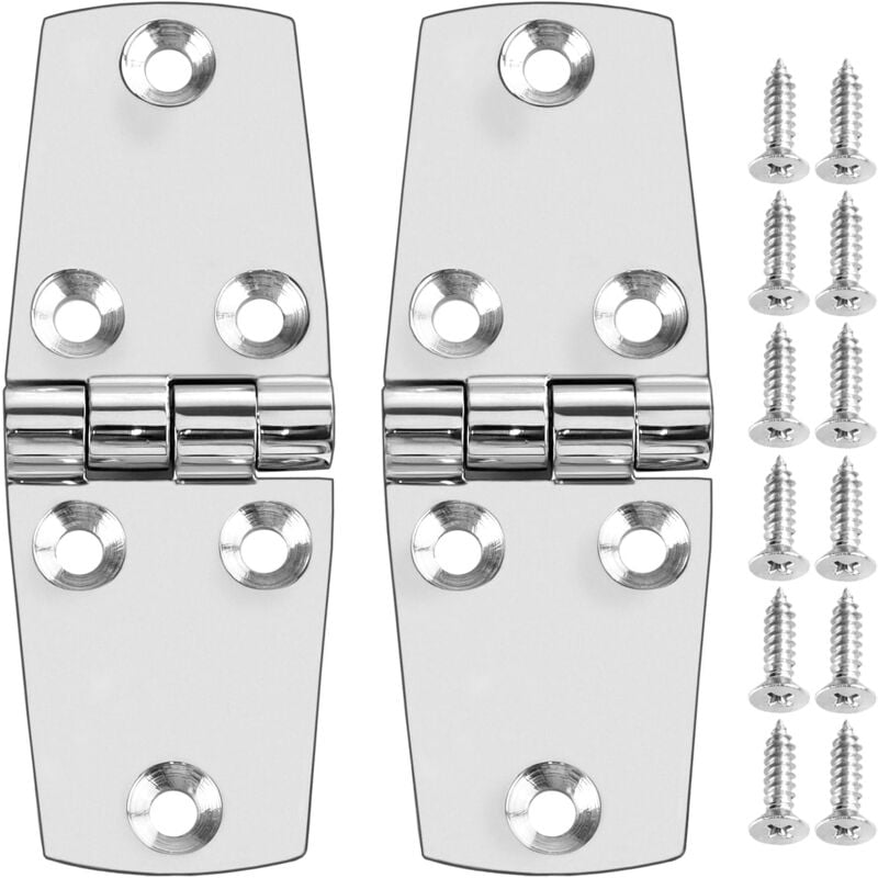Charnières de porte à monture marin 2 pièces, en acier inoxydable SUS316, 38 x 102 mm - Sollbry