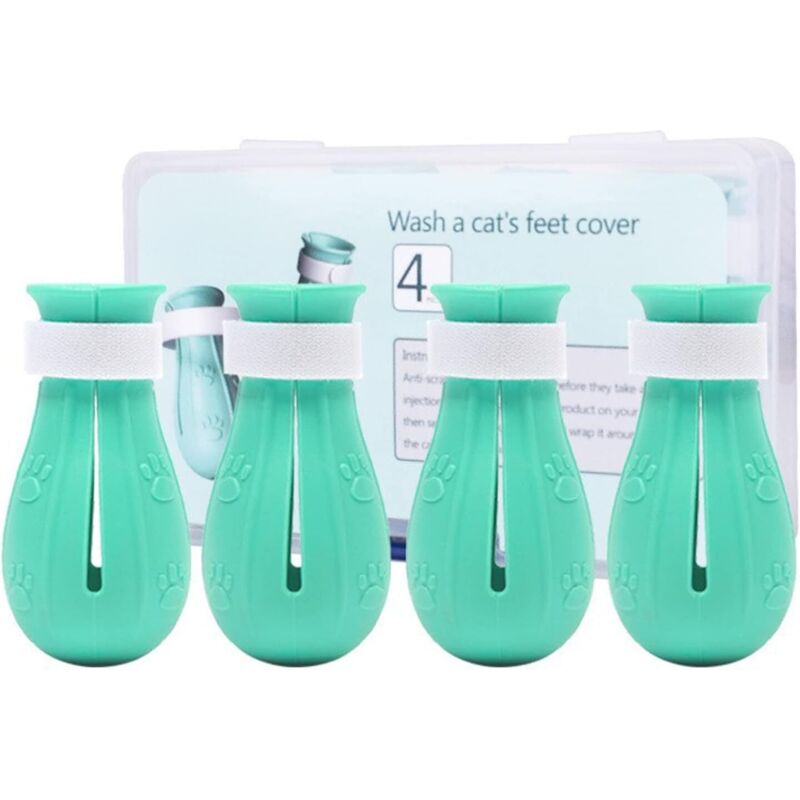 Chat Bottes en Silicone Chaussure Chat Bottes de Pied de Chat Anti-Rayures 4 Pièces pour Les Chiens Ou Les Chats afin D'éviter Qu'Ils Ne Se Grattent,