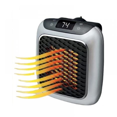 Sollbry Chauffage soufflant à prise avec télécommande, mini radiateur soufflant en céramique 800 W, économie d'énergie, chauffage radiant silencieux avec minuterie de 12 heures, thermostat