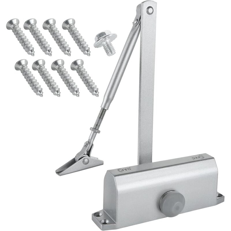 Cierrapuertas hidráulico automático (45-65 kg), cierrapuertas ajustable, cierrapuertas automático ideal para puertas comerciales y residenciales.