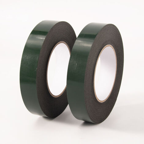 Sollbry Cinta adhesiva de doble cara, espuma resistente para montaje, multiusos, resistente para automoción, paredes, carteles, exteriores, colgar cuadros, tiras de luces LED y oficina en casa, verde.