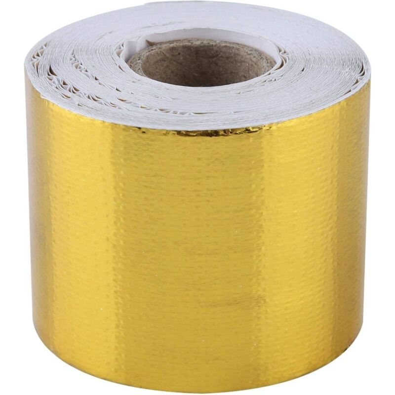 Sollbry - Cinta adhesiva reflectante de aluminio dorado para escape, 1 rollo (10 m x 5 cm)