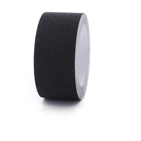 Sollbry Cinta antideslizante de PVC, 2 rollos de 5 cm x 5 m, autoadhesiva, para escaleras, interior y exterior (negra).