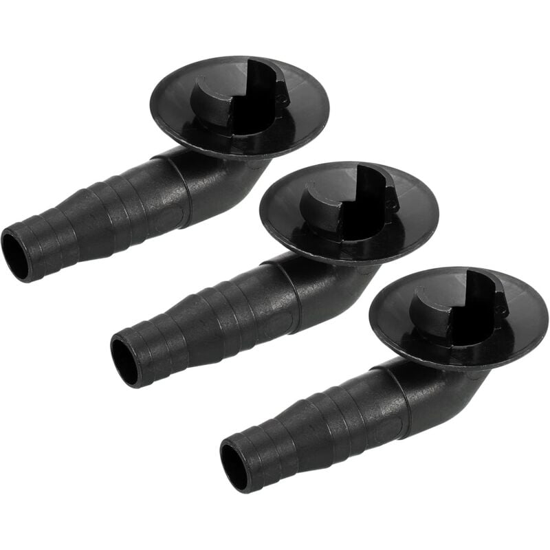 Climatiseur Vidange Tuyau Connecteur 19mm Tube Coude Raccord Remplacement Pièce Accessoires pour Mini-Split Fenêtre ac, Noir Paquet de 3 - Sollbry