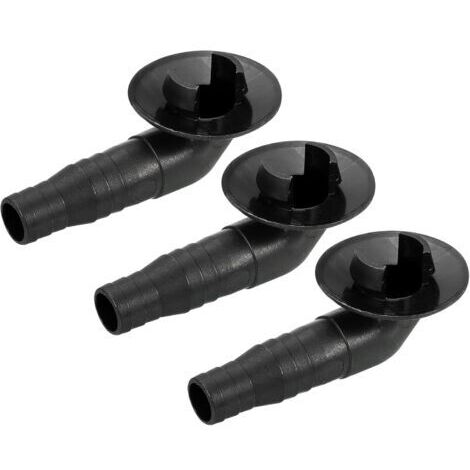 Sollbry Climatiseur Vidange Tuyau Connecteur 19mm Tube Coude Raccord Remplacement Pièce Accessoires pour Mini-Split Fenêtre AC, Noir Paquet de 3