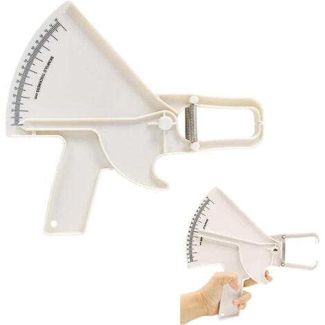 Sollbry Clip profesional para medir la grasa corporal, herramienta precisa para medir el porcentaje de grasa, fácil de leer, para fitness y pérdida de grasa (blanco)