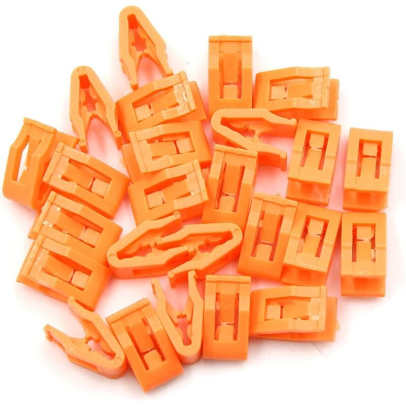 Clips de sujeción para soportes de consola, moldura de tablero, color naranja (juego de 25) - Sollbry