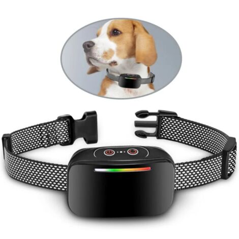Sollbry Collar antiladridos automático para perros, control inteligente de ladridos, indicador LED - Negro