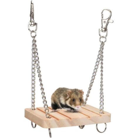 Sollbry Columpio para hámster - Juguetes de madera para hámster - Hamaca columpio para hámster - Juguete para mascotas - Jaula hamaca para ejercicio molar