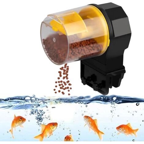Sollbry Comedero automático para peces - Dispensador de alimento para acuarios o peceras (14 x 7,2 x 7,5 cm)