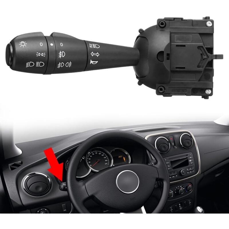 Sollbry - Commutateur Colonne Direction, Interrupteur Colonne de Direction Compatible avec Dacia Logan Lodgy Sandero Dorker Clio 8201167988
