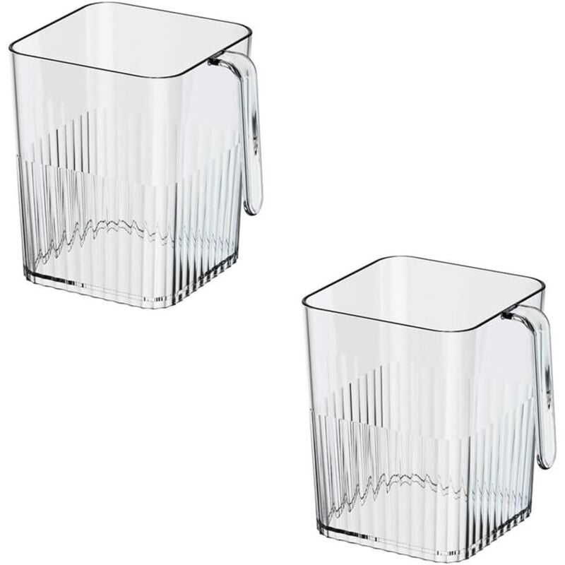 Image of Confezione da 2 contenitori portaoggetti per frigorifero - Organizer per frigorifero per mantenere il frigorifero in ordine (trasparente) - Sollbry