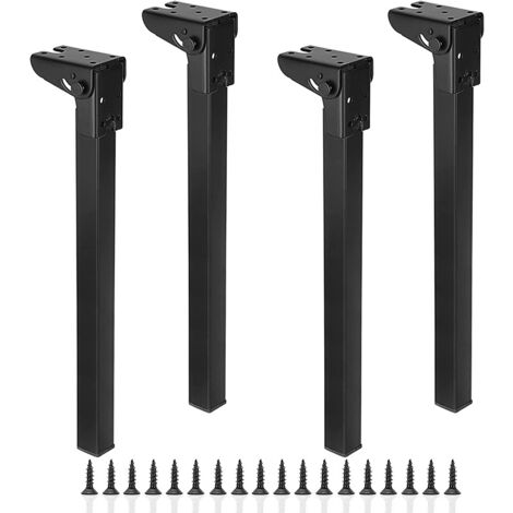 Sollbry Confezione da 4 gambe pieghevoli nere per mobili, gambe per tavolo per laptop, gambe di ricambio per tavolino da caffè, letto, armadio, divano (200 mm)