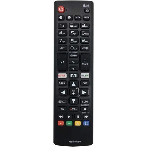 Sollbry Control remoto de repuesto LG AKB75095308 para Smart TV LG. Control remoto universal. No requiere configuración.