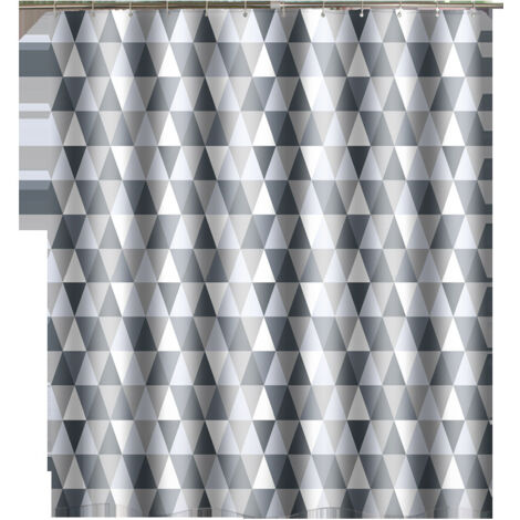 Sollbry Cortina de ducha de secado rápido, tela de poliéster impermeable, lavable a máquina, cortinas de baño con 12 ganchos, 180 x 200 cm