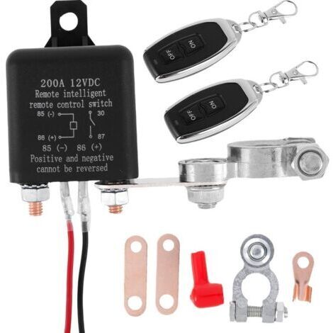 Sollbry – Coupe circuit batterie 12V 200A – Télécommande sans fil – Isolation sécurisée pour voiture, camion, RV – Installation facile