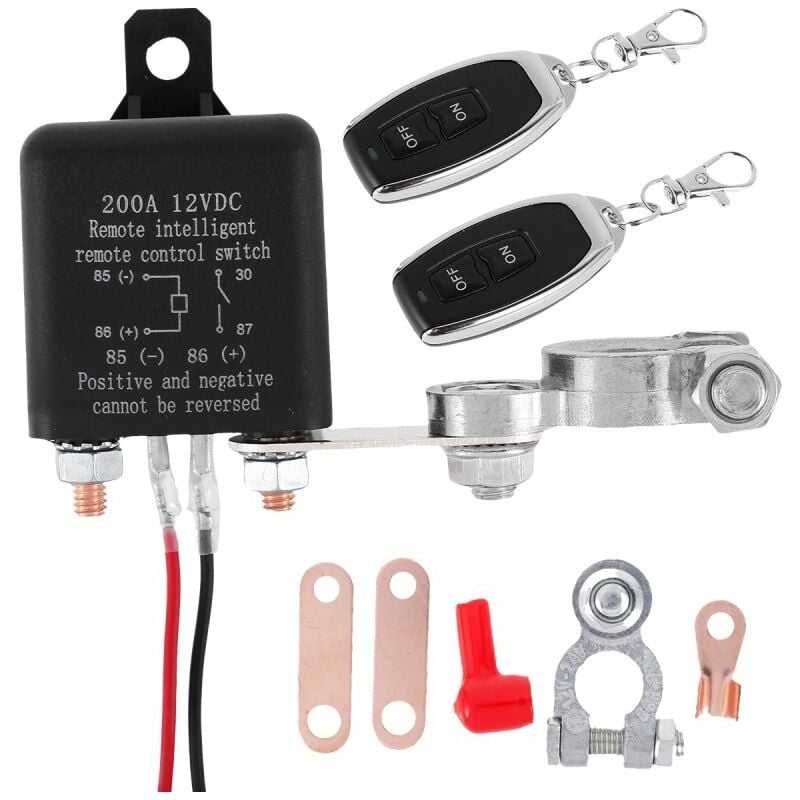 Sollbry - Coupe Circuit Batterie 12v, dc 12v 200a Coupe Batterie Voiture, Coupe Batterie Distance, Coupe Circuit Voiture, Coupe Circuit Batterie