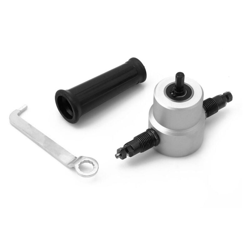Sollbry - Coupeur de tôle à double tête scie cloche électrique accessoire de perceuse électrique grignoteuse trousse d'outils de coupe paquet de