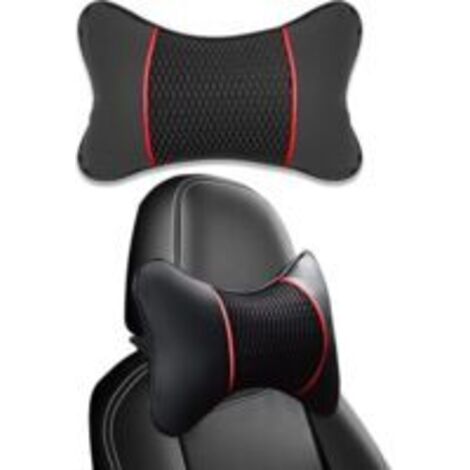 Sollbry Coussin Appuie Tete Voiture Appui-Tête De Voiture En PU Cuir Avec Mousse Mémoire Oreiller Cervical Pour Voiture Appui Tete Voiture Pour Soutien Du Cou Protection De La Colonne Cervicale 1Pièce