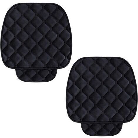 Sollbry Coussin de Siège de Voiture Housse en Velours pour Arrière Chaise Siège Véhicule Protection Tapis Protection pour Animaux Compagnie (2 Siège Avant, Noir)