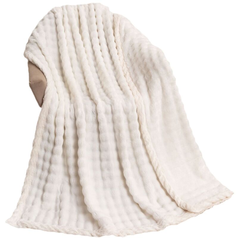 Couverture 100x150 cm, Epaisse Plaid Lapin en Peluche Super Douce et Duveteux, Fausse Fourrure Haute Qualité, Pour Chambre Canapé Voyage - Sollbry