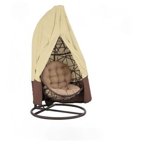 Sollbry Couverture de Chaise Suspendue, Housse de Fauteuil Suspendu, Housse de Protection pour Oeufs Chaise, Imperméable Housse Meuble Couverture avec Fermeture à Glissière, 190x115cm (Surpiqûres beig