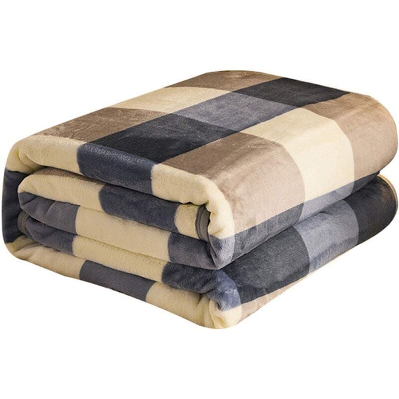 Sollbry - Couverture en flanelle épaisse en laine de vison, Couverture de canapé-lit confortable et léger en buffle, 100150 cm