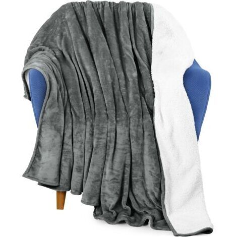 Sollbry Couverture Sherpa taille [gris, 90 x 140 cm] - Couverture réversible en polaire épaisse et chaude pour lit, canapé, camping et voyage