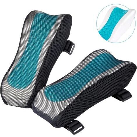 Sollbry Couvre Accoudoirs pour Chaise de Bureau - Mousse pour Reposer Les Coudes avec Forme Ergonomique - Coussin à Memoire de Forme pour Repose Bras de chaises de Bureau, Chaise Gaming – Set de 2