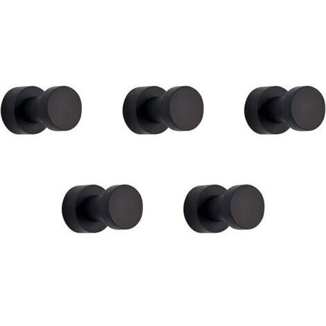 Sollbry crochet mural, crochet pour serviette pour salle de bain, cuisine, porte, armoire&placard, 5 paquets(noir)