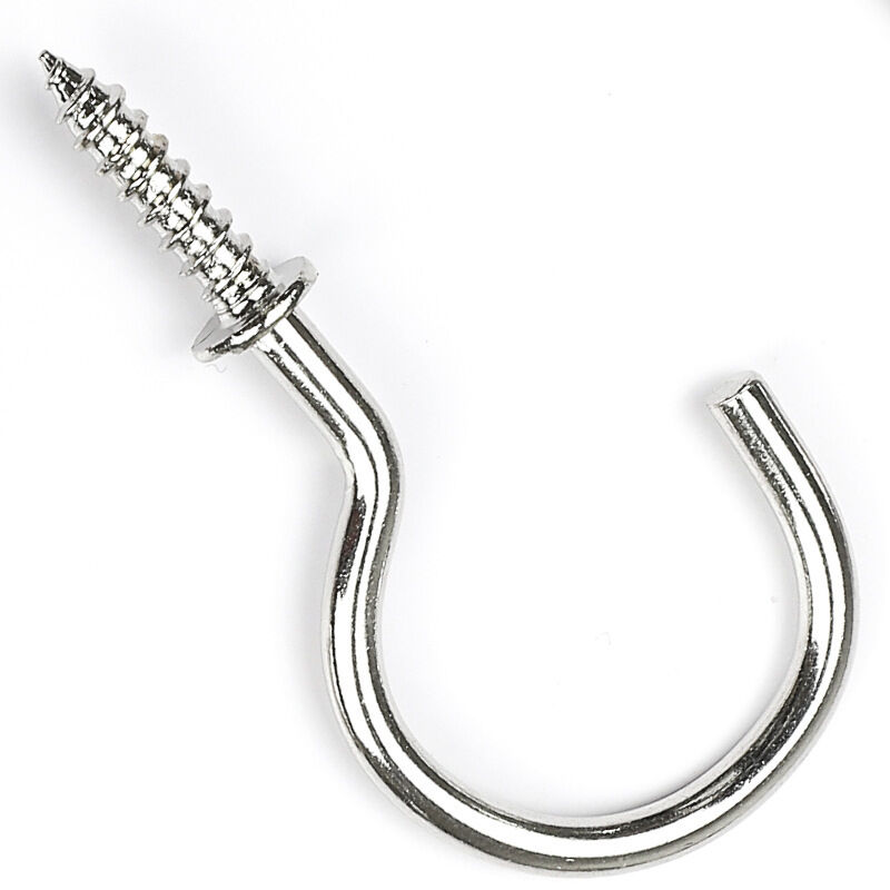 Crochets à œil à vis, vis autotaraudeuses, cintre à visser, crochets à anneau en forme d'oeil avec plaque argentée, 30 pièces - Sollbry