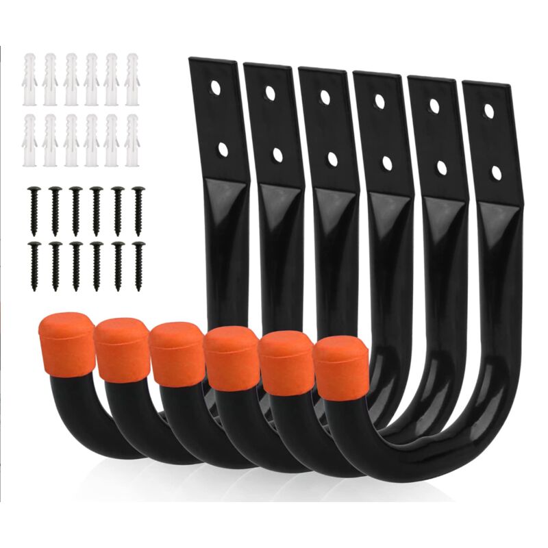 Crochets de rangement robustes pour garage, support mural universel, support mural en u, crochets à suspendre pour vélo, chaise, échelle, tuyau,