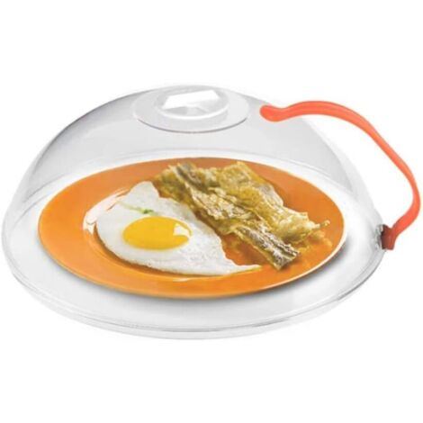 Sollbry Cubierta para microondas con asa, cubierta para microondas de 10 pulgadas, protección contra salpicaduras con rejillas de ventilación para mantener limpio el microondas.