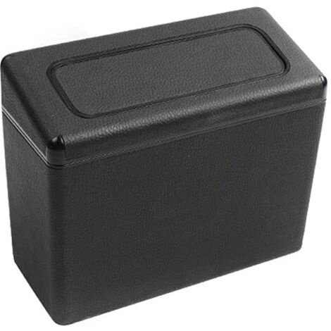Sollbry Cubo de basura ABS para coche, con tapa, portátil, impermeable, para escritorio, organizador de basura colgante para coche, hogar, cocina, color negro