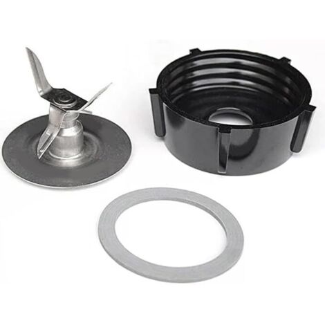 Sollbry Cuchilla de repuesto para licuadora Oster 4902 con sello de goma (1 cuchilla de 4 pines, 1 tapa fija de 6 mordazas y 1 anillo de sellado gris)