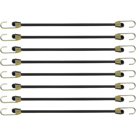 Sollbry cuerdas elásticas de 24 cm con ganchos, pequeñas cuerdas elásticas universales de goma, correas de tensión resistentes para transportar equipaje de camping, lonas y tiendas de campaña.