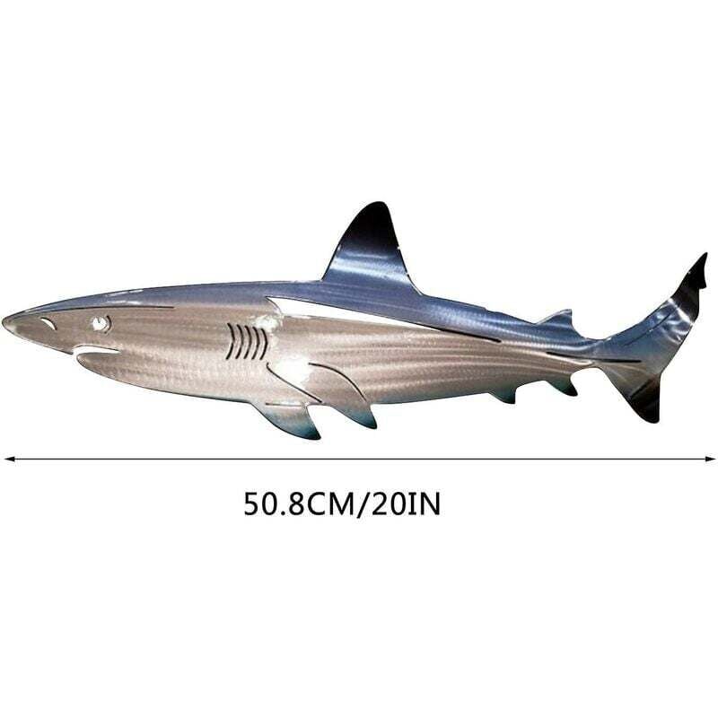 Décoration murale en métal avec requin, décoration de salon, chambre à coucher, maison - Sollbry