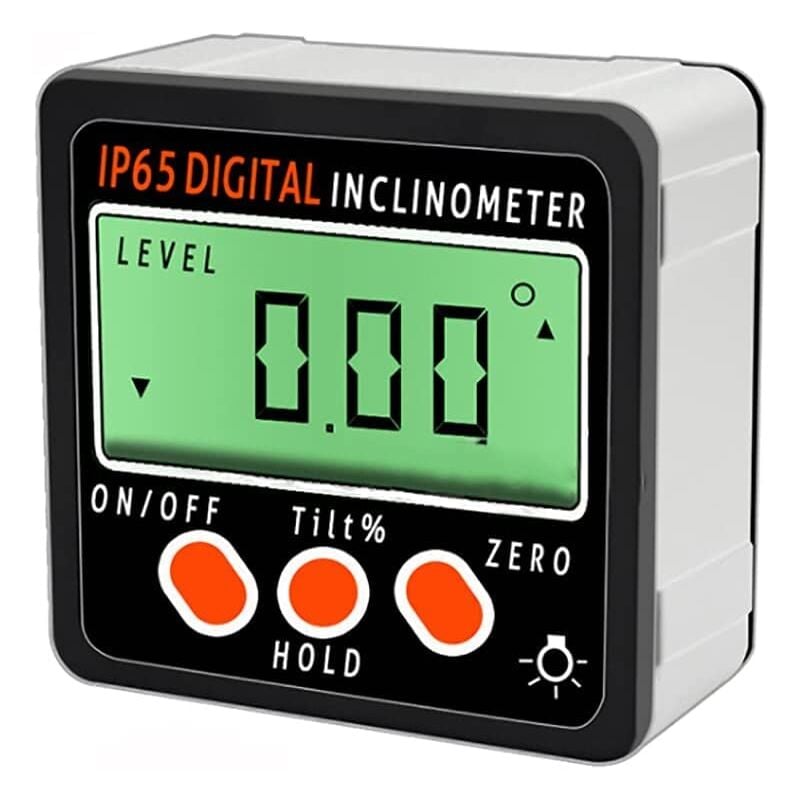 Sollbry Détecteur d'angle de Niveau numérique inclinomètre de jauge d'angle de rapporteur étanche IP65 avec Base magnétique à rainure en v/0360 degrés