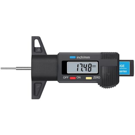 Sollbry Digitaler Reifenprofiltiefenmesser 0–25 mm, großes LCD-Display, Profiltiefenmessgerät, tragbar, Messung (Bereich 0–25 mm, Auflösung 0,01 mm), Motorrad-Autoreifentester