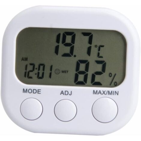 Sollbry Digitales Thermometer mit Luftfeuchtigkeitsüberwachung, Küchenthermometer und Hygrometer, digitales Innenthermometer (7,6 x 8,1 x 1,8 cm)