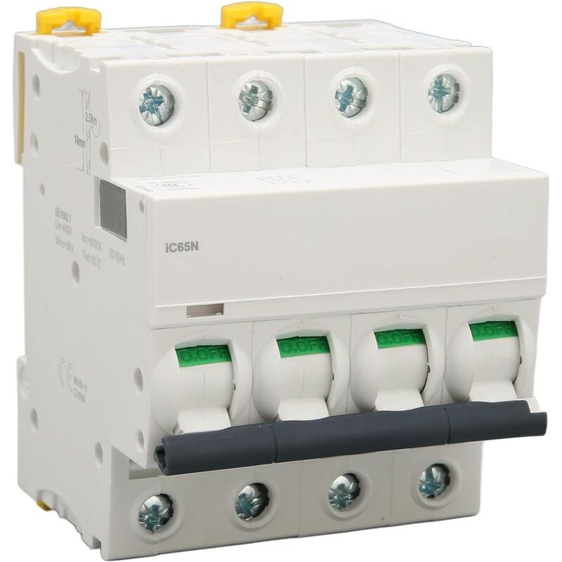 Disjoncteur Miniature 4P 400V ac avec Commutateur d'Air, Protection Automatique Contre les Surcharges et Courts-Circuits, Capacité de Rupture