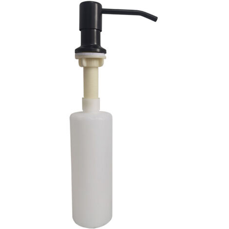 Sollbry Dispensador de jabón para fregadero de cocina, 350 ml, de acero inoxidable, recargable, con bomba giratoria de 360°.