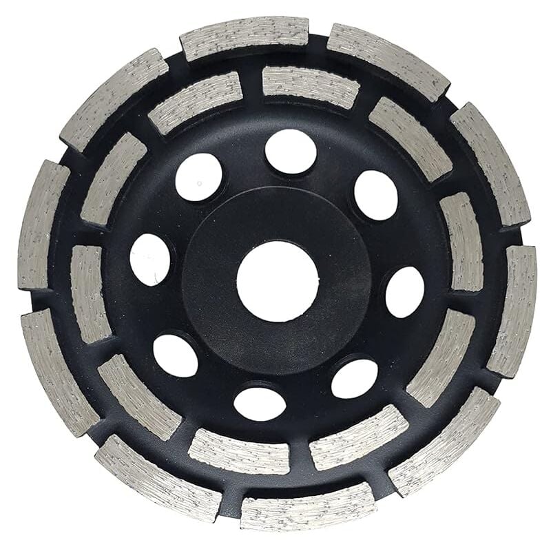 Disque Diamant à Meuler et Poncer, Meule Abrasive Diamantée 125mm x 22,23mm à Double Rangée, pour Poncer Chape, Dalle Béton, Carrelage et Colle