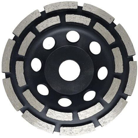 Sollbry Disque Diamant à Meuler et Poncer, Meule Abrasive Diamantée 125mm x 22,23mm à Double Rangée, pour Poncer Chape, Dalle Béton, Carrelage et Colle Carrelage.