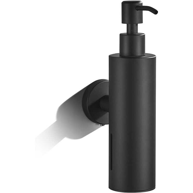 Distributeur de savon mural, distributeur de savon à pompe en acier inoxydable, distributeur de savon noir mural pour salle de bain - Sollbry